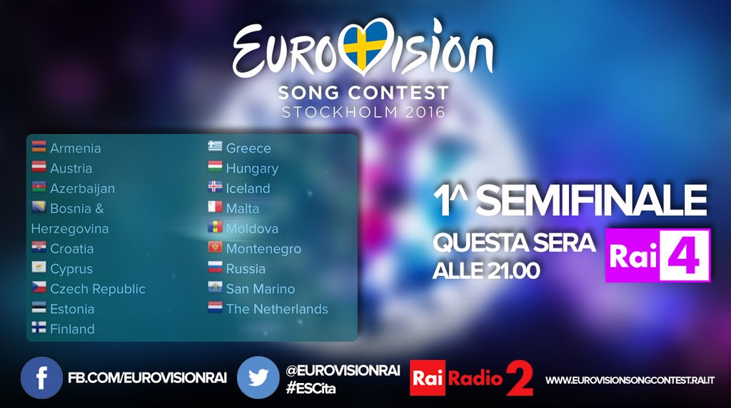 Eurovision 2016 – Si parte stasera con la Prima Semifinale
