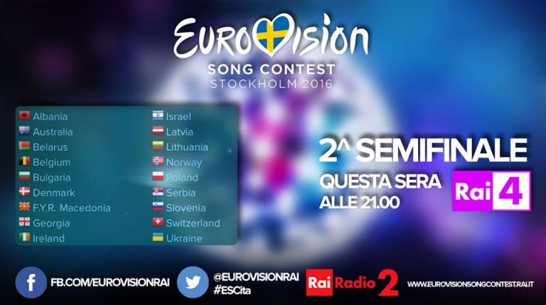 Eurovision 2016 - Stasera la Seconda Semifinale ...