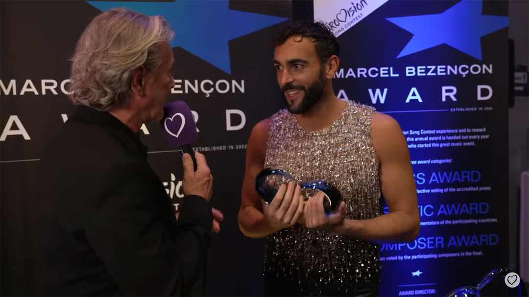 Eurovision 2023: Marco Mengoni vince il Marcel Bezençon Awards