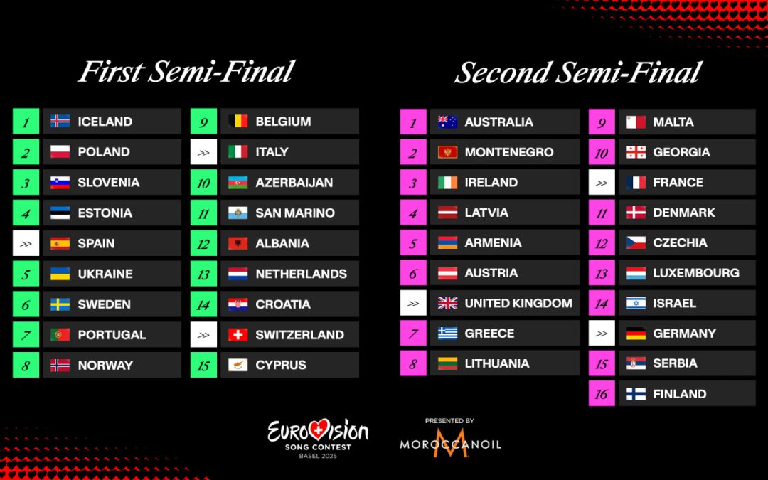Eurovision 2025 Ordine Semifinali